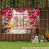 2D Pink Rose Flower Shop Backdrop Background Cloth