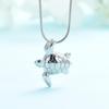shajwo Sea Turtle Cremation Urn Necklaces for Ashes Stainless Steel Animal Urn Keepsake Jewelry Pendants for Men Women