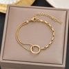 Meichen 18k Gold Non-Fading Titanium Steel Women's Fashion Bracelets - Simple, Versatile, Trendy European and American Style.