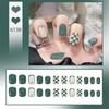 24Pcs Dark Red Tessellated Heart Short Square Press On Nails Removable Artificial Nail Tips