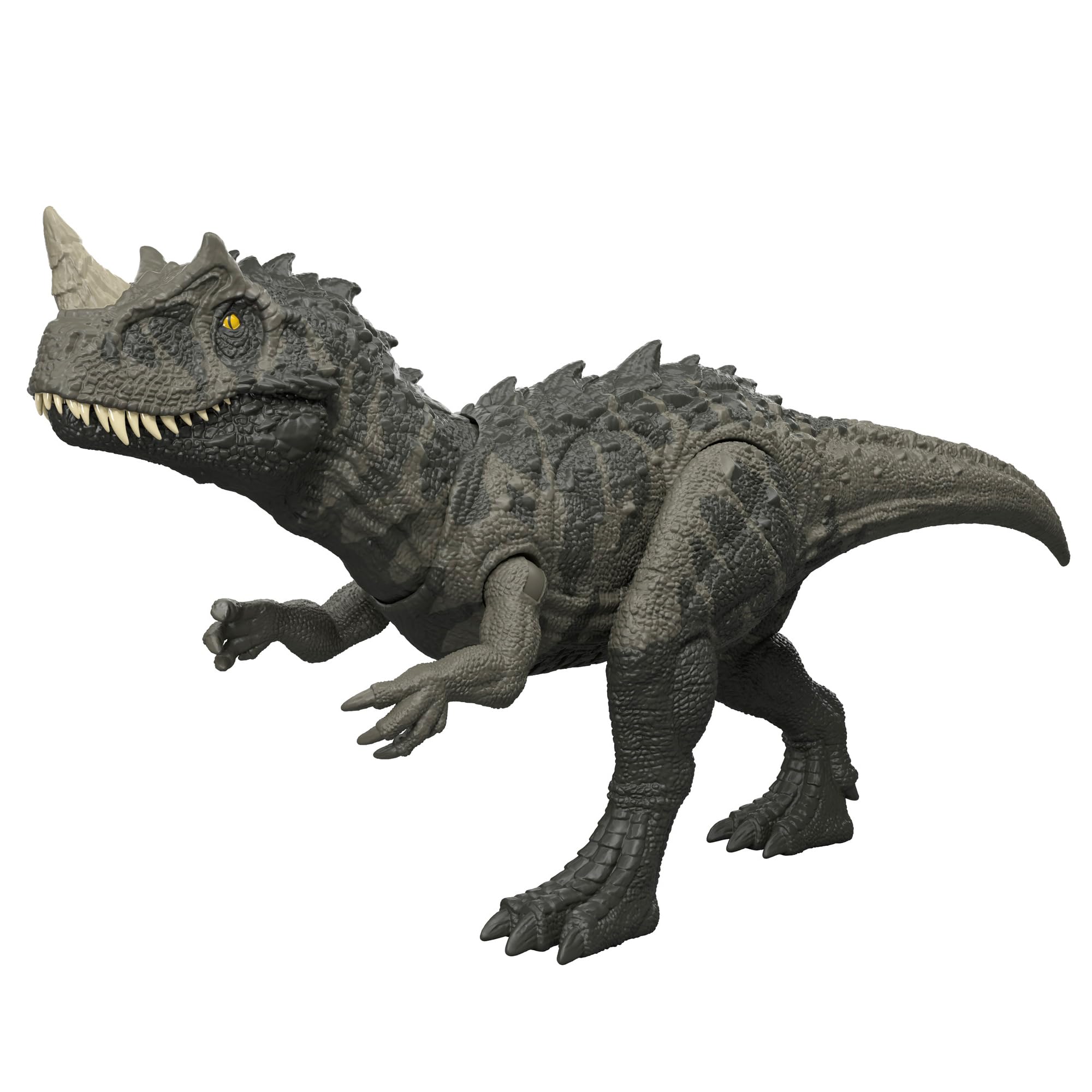 

Mattel Jurassic World and Roaring Ceratosaurus Dinosaur Figure for Kids 31cm long Ages 4 and up Gray JKL77 Light-Up - Approx. - - - серый