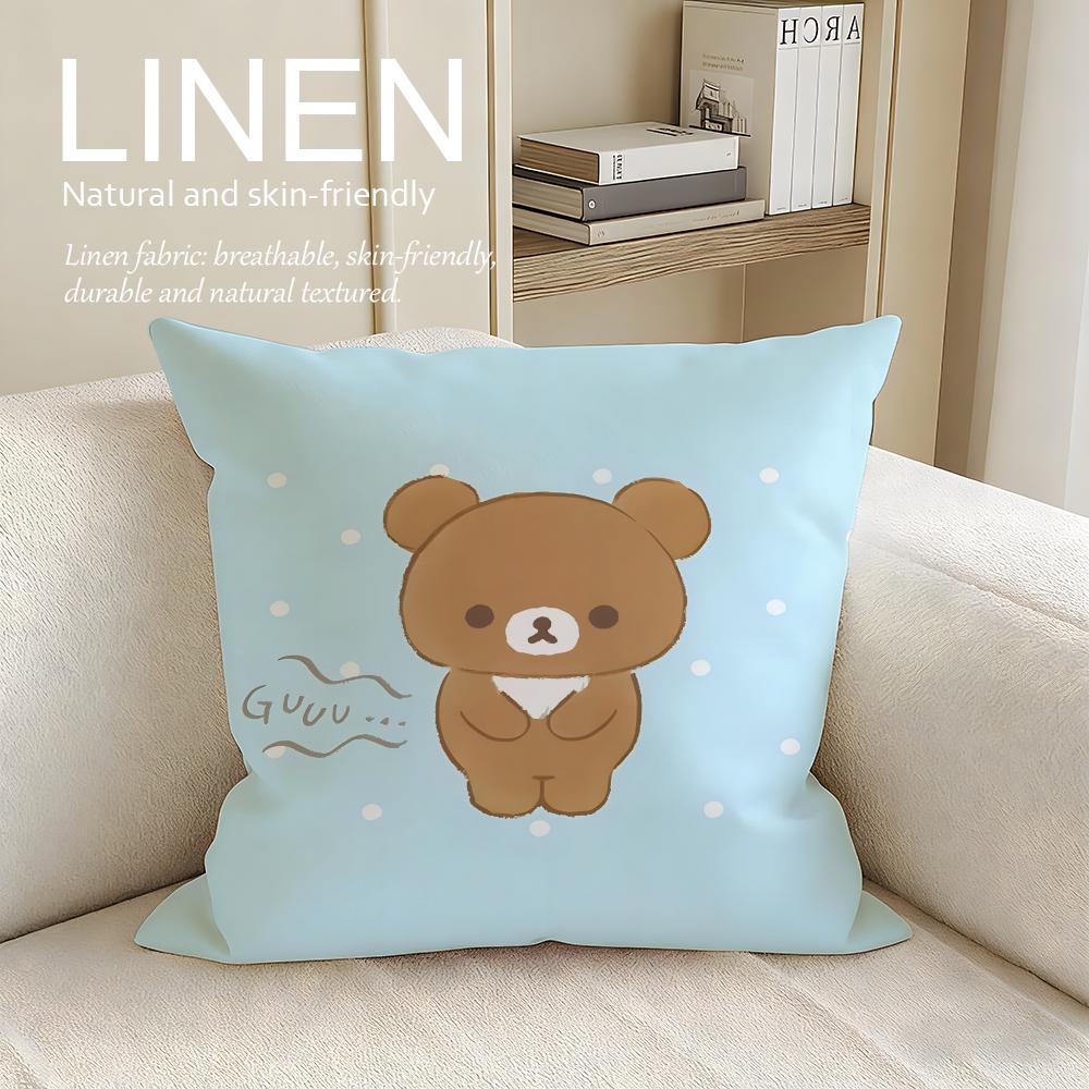 Cute Rilakkuma Cushion Cover Pillowcase Set Pcs x x Breathable Washable Sofa Cushion Cover