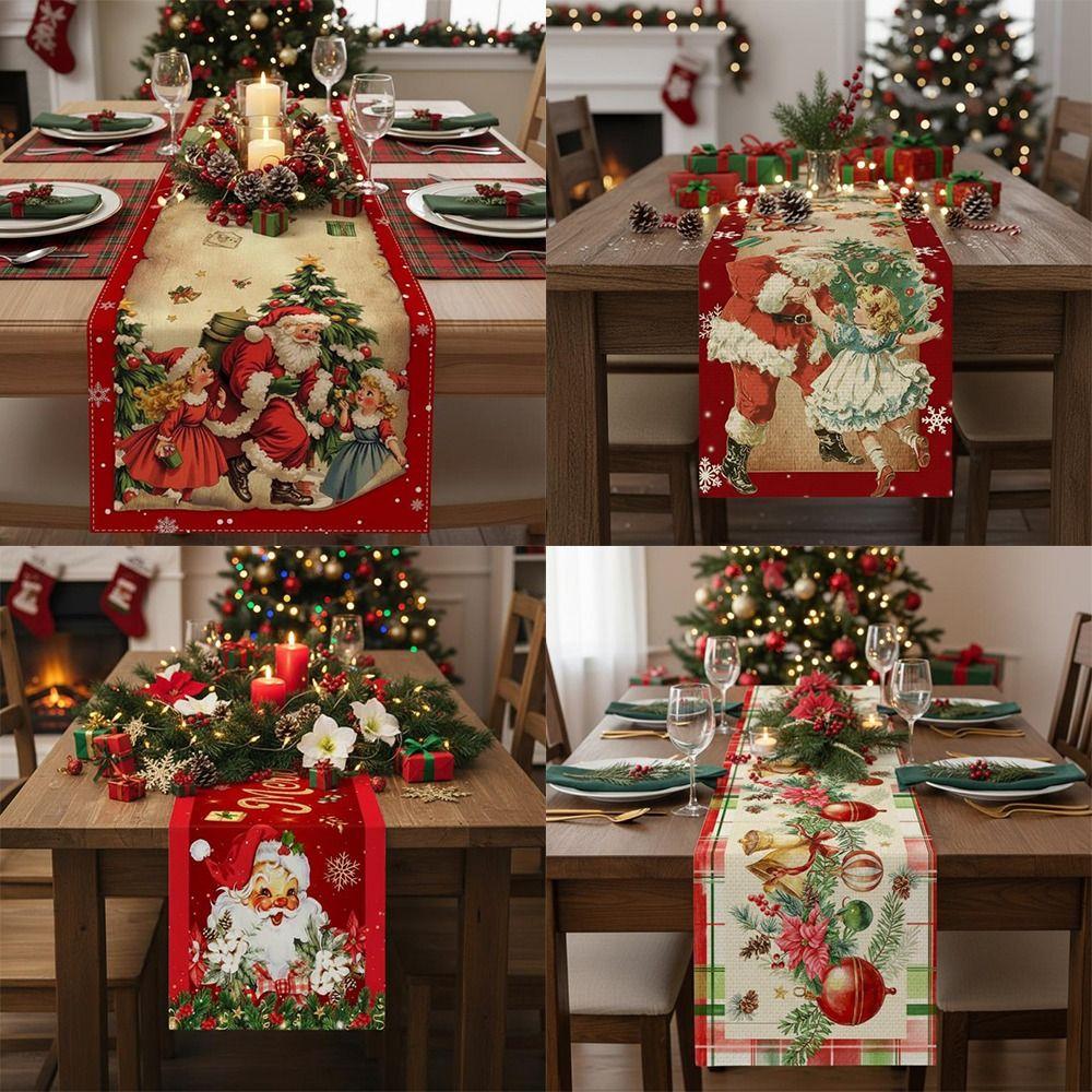 New Year Christmas Table Flag Santa Claus Merry Christmas Decorations  Home Table Decors