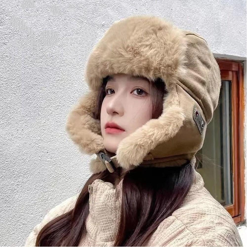 Faux Fur Winter Hat Thick Ear Protectors Hats Fashion Bomber Hat Male
