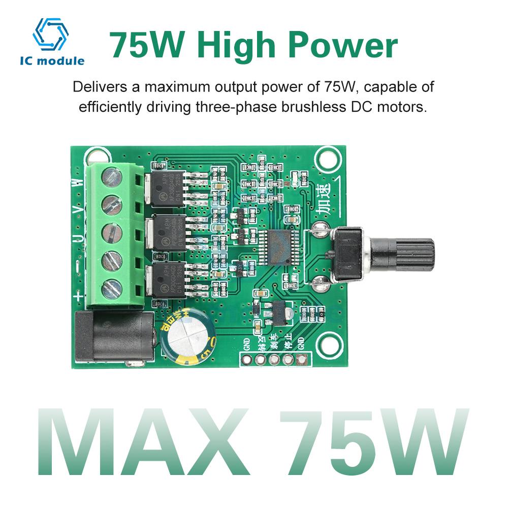Dreiphasen-Bürstenloser DC-Motor-Treiberplatine DC 5-24V 75W ESC-Treiberplatine Geschwindigkeitsregelmodul für HDD-Lüfter Industrielle Kühlung