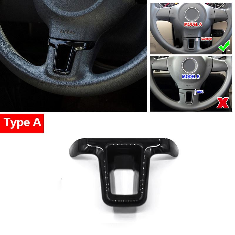 Accessoires de Voiture en ABS Cache-Volant Garniture Pour VW Golf 6 MK6 Passat B7 Jetta Bora CC Tiguan Caddy Touran Motif Fibre de Carbone