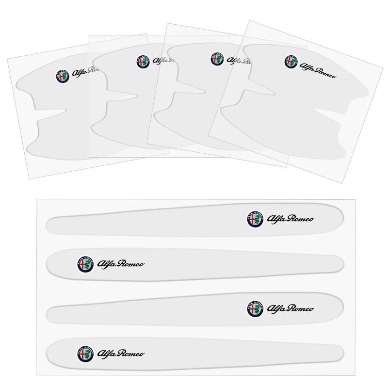 

For Alfa Romeo 2026 Hot Sticker 8Pcs Car Door Handle Stickers Scratches Resistant Protector Film For Alfa Romeo Giulia Stelvio G чёрный