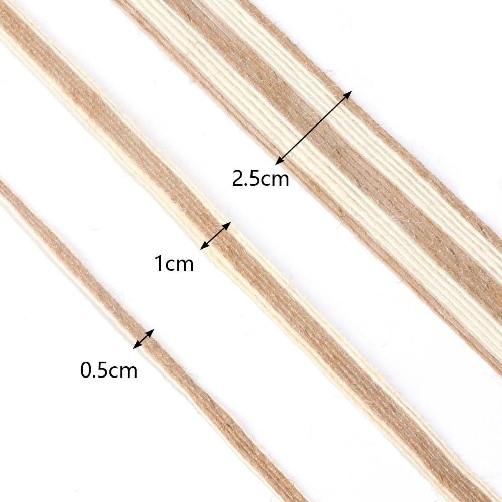 New White Edge Jute Rope Linen DIY Burlap Ribbon Natural Color Linen Webbing Gift Packing