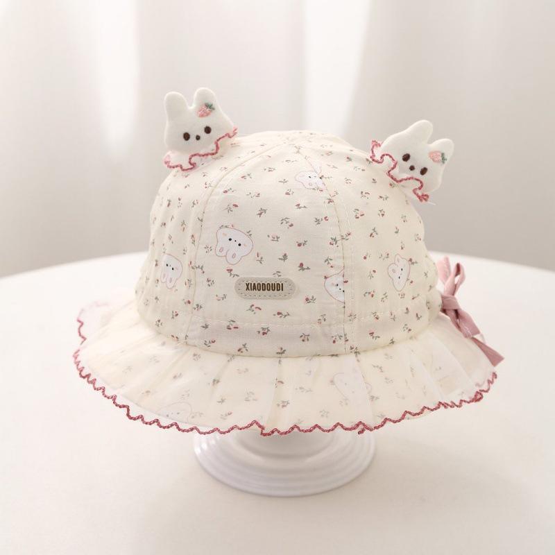 Adorable Mesh Floral Baby Girl Bucket Hat for Spring/Summer