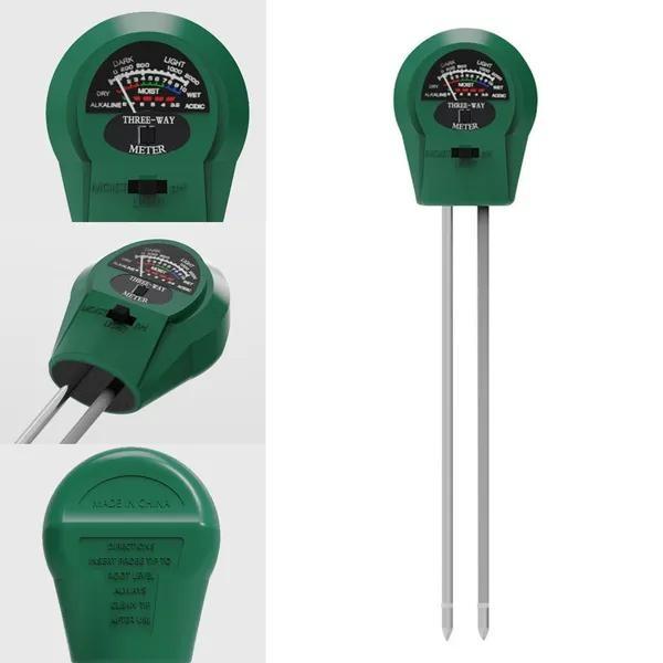 Contor PH-ului solului 3 în 1 Monitor de umiditate Tester de temperatură pentru lumina soarelui pentru plante de grădinărit agricultura 1buc