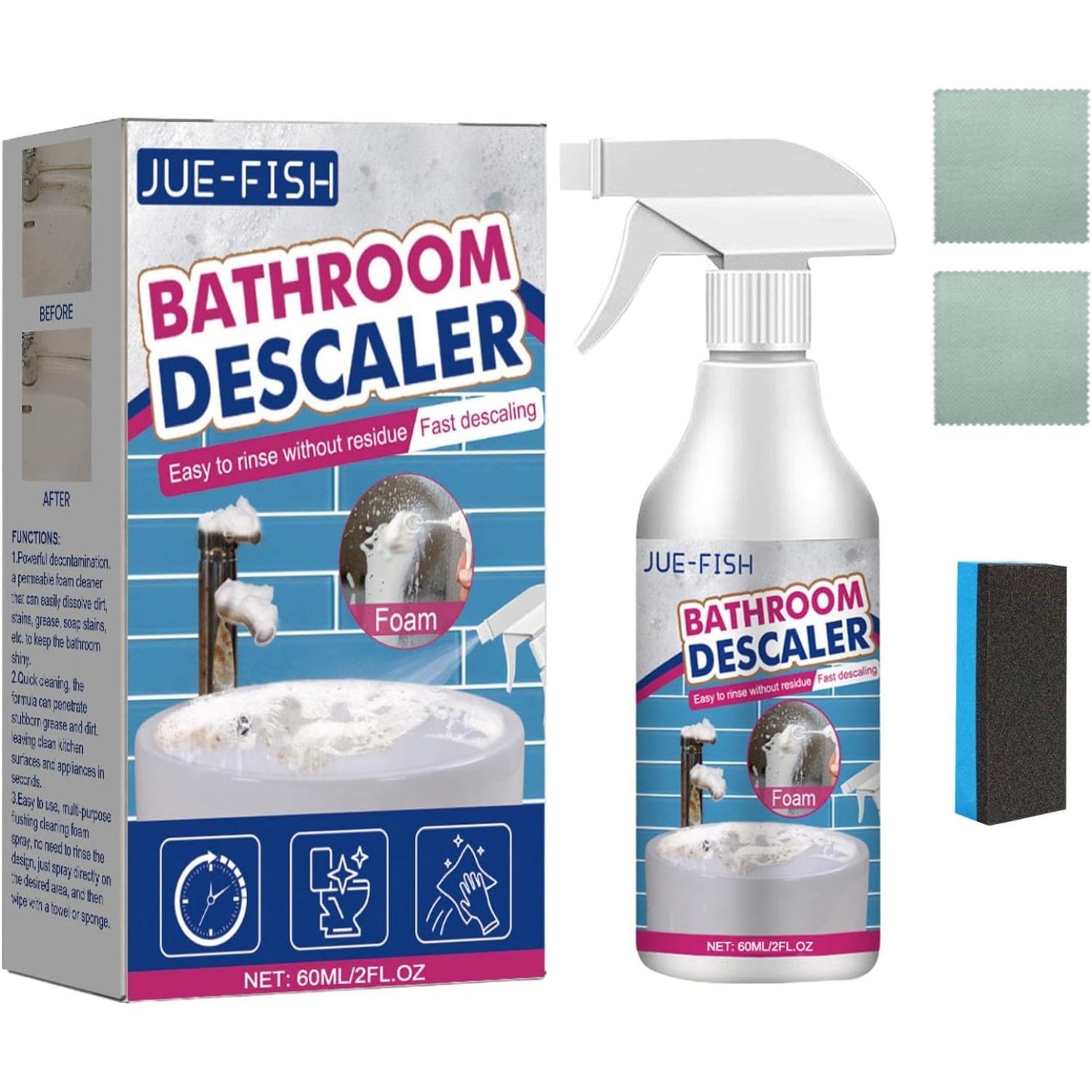 

Bathroom Descaler, Bathroom Descaler Foam Cleaner Spray, 60ml/2.02fl Oz Bathrooms Descalers, All Purpose Rinse Cleaning Foams Spray, Fast Limescale 1-Pack