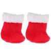 1 Pair Christmas Boots Plush House Miniature Shoes Shoes Replacement Toy For Dollhouse Costume