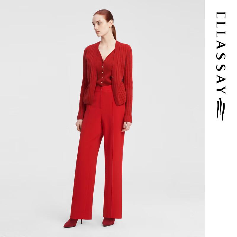 ELLASSAY Women's Faux Two-Piece Merino Wool Knit Cardigan