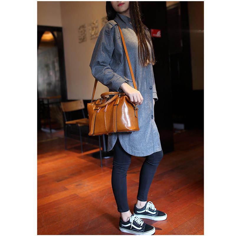 100% Genuine Leather Women Large Handbag Bag Shoulder Ladies Luxury Design Crossbody Bag Commuter Shopping Tote Bag for Women