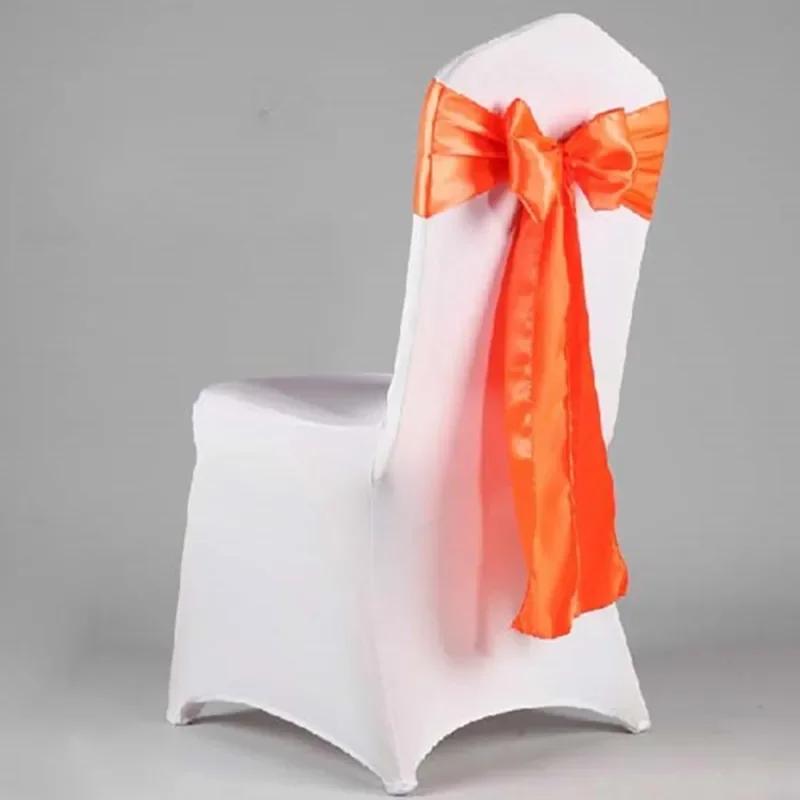 10 stücke/50 stücke Rose Gold Satin Stuhl Schärpe Krawatte Seide Hochzeit Stuhl Bogen Band Knoten Gürtel Für Party-Event hotel Bankett Dekoration