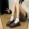 Black small leather shoes women's British style 2025 spring and autumn new work single shoes loafers soft-soled soft-soled flat-soled women's shoes