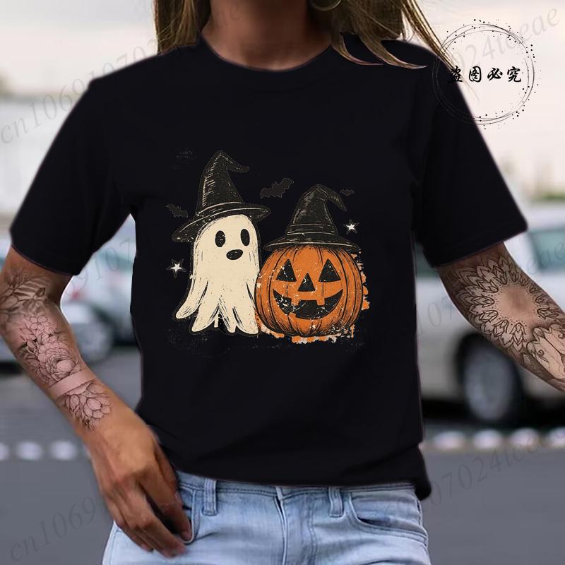 Halloween T Shirt Men Women Casual Short Sleeve Graphic Tee Print Cosplay Funny Halloween Pumpkin Tops Summer Y2k Clothes