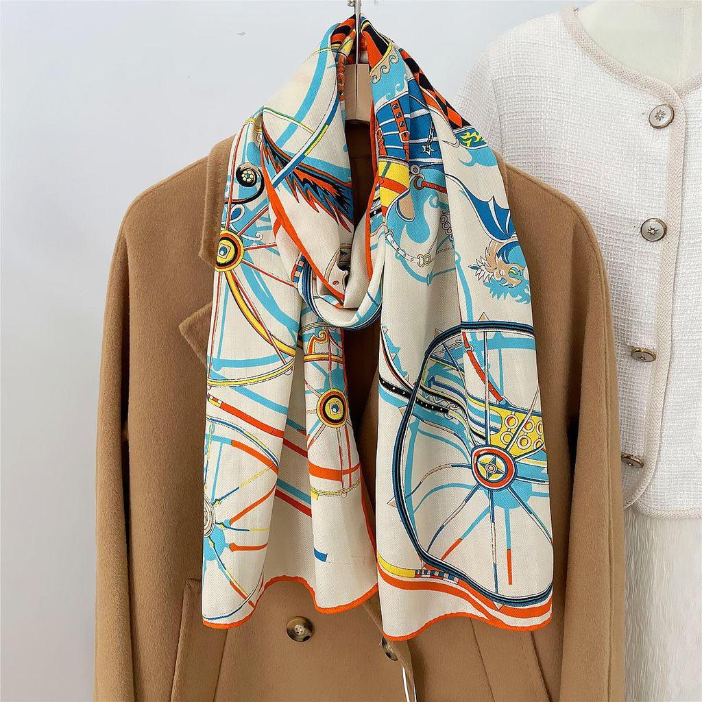 Herringbone Velvet Scarf: Winter, Versatile, Thickened, Hand-Rolled Edges, Small & Long