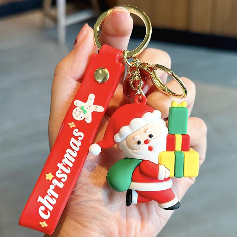 Ключница Санта-Клаус Рождественский Подарок Брелок Женский Изысканный Подвеска для Школьной Сумки Брелок Мелочи