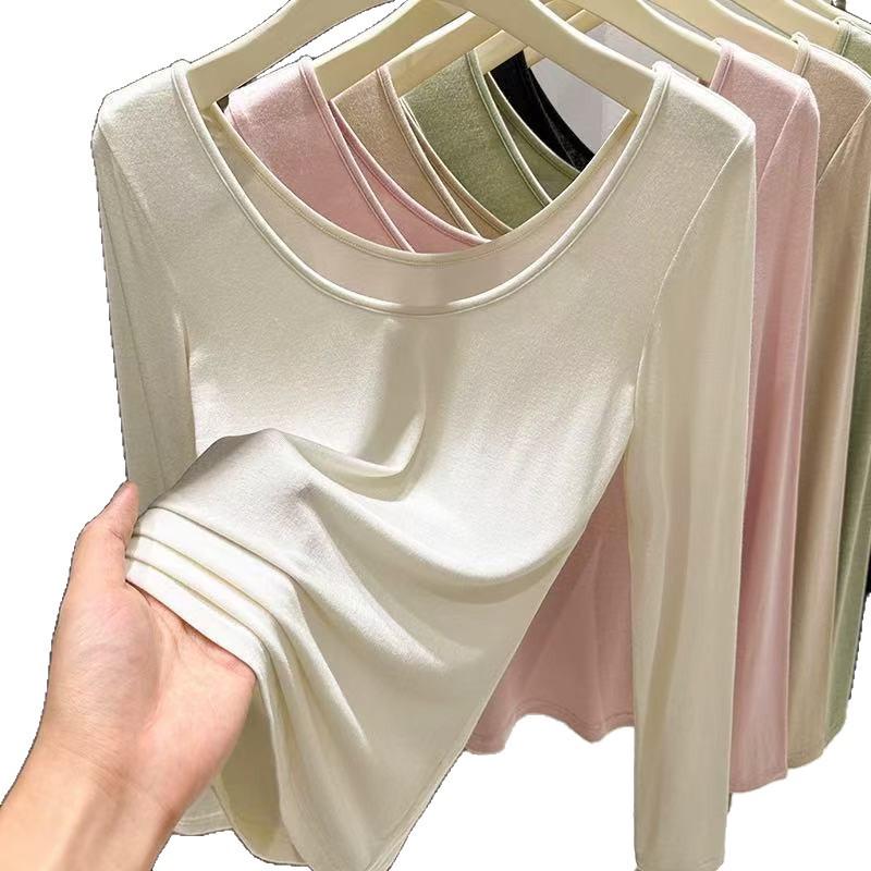 Pure Desire Low-Cut Backless Long-Sleeve Slim Fit Base Layer T-Shirt for Women – Autumn/Winter Korean Style