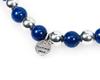 Howthere Silver Ball Bracelet Half & Half - Silver Ball And Navy Stone