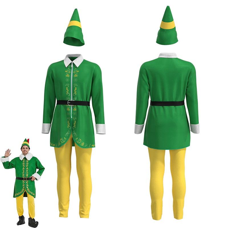 Elf Men Halloween Cosplay Costume Outfits Christmas Role Play Theme Adult Party