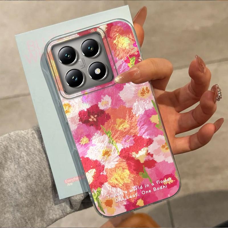Summer Pink Flower Aesthetic Girls Women Phone Case For Xiaomi 14T 13T Pro 14Tpro 13Tpro 11 Lite 5G NE Shockproof Fundas Cover