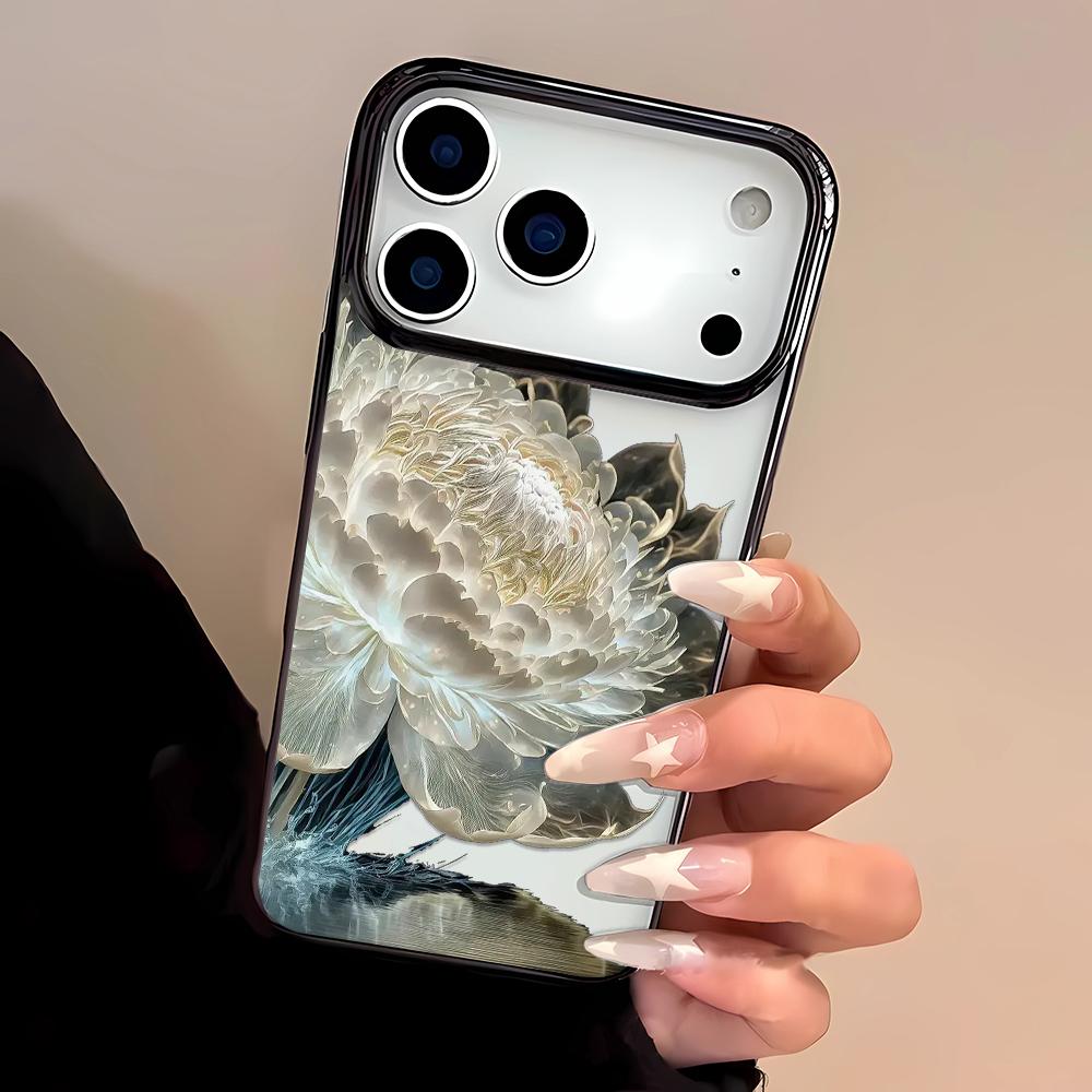 Large White Pure Flower Stars Case For IPhone 17 16 14 13 12 Mini 11 15 Pro Max X XR 13Pro 17 Air Anti-drop Airbag Cover Funda