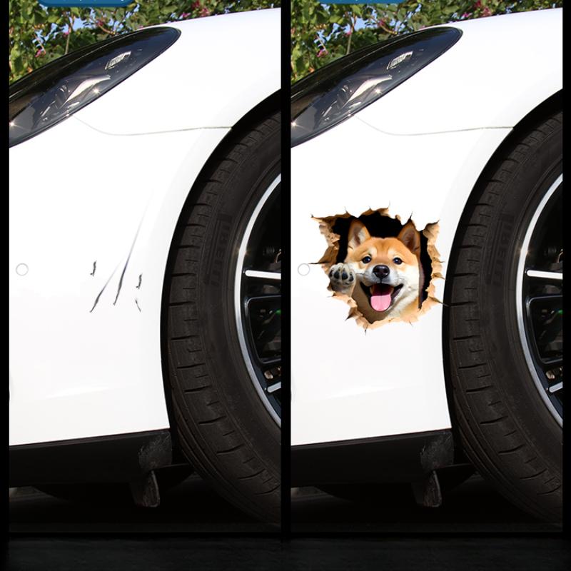 3d Dog Car Sticker Auto Window Bumper Cover Scratches Waterproof Decals Motorcycle Fairing Decoration Animal Car Accessoriesl