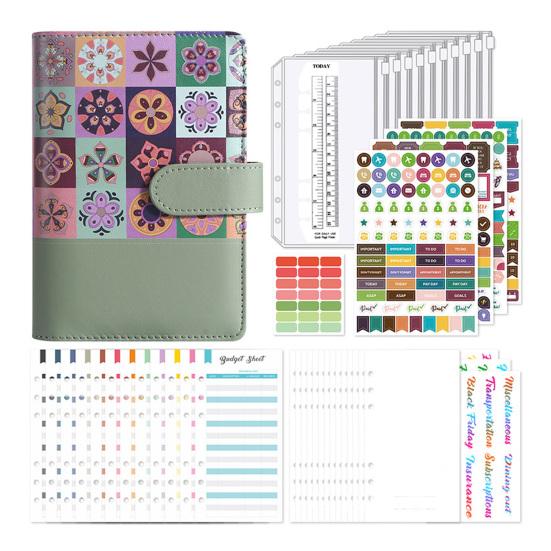Financial Record Keeper A6 Zipper Budget Planner Cash Tracking Notebook with Dividers