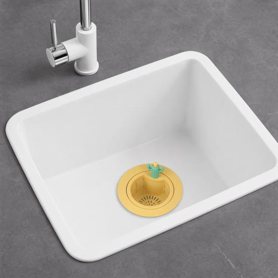 Yousheng Drain Basket, Cactus Shape Sink Strainer, Removable with Quick Draining Anti-Clog Design, Durable Plastic Kitchen Tool