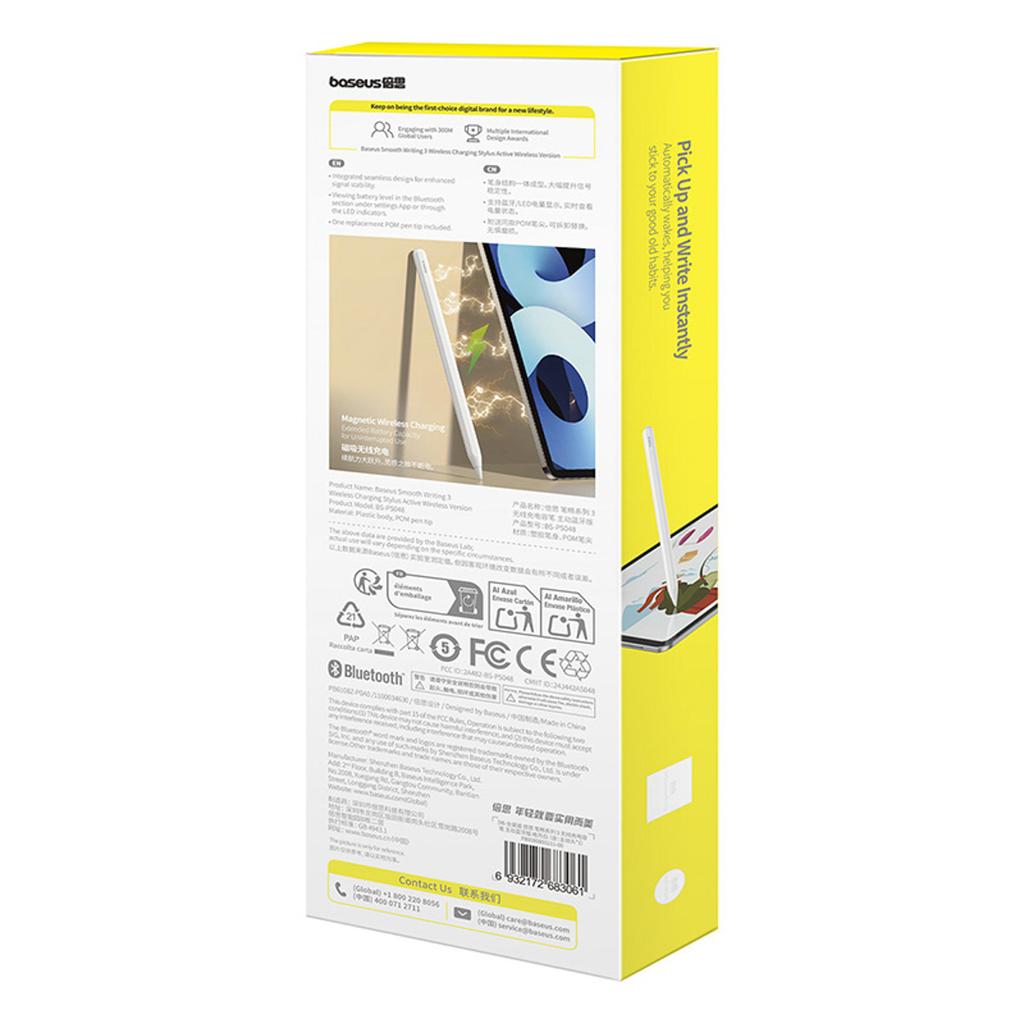 Rysik aktywny stylus ładowany bezprzewodowo Smooth Writing 3 - biały