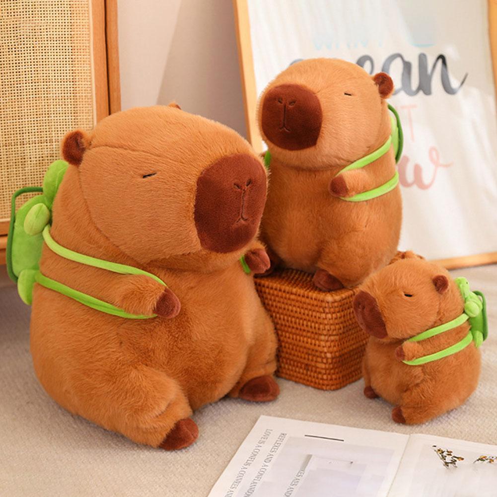 Fluffy Capybara Doll with Tortoise Comfortable Plush Simulation Capybara Doll Funny Soft Plush Doll for Christmas Birthday Gift