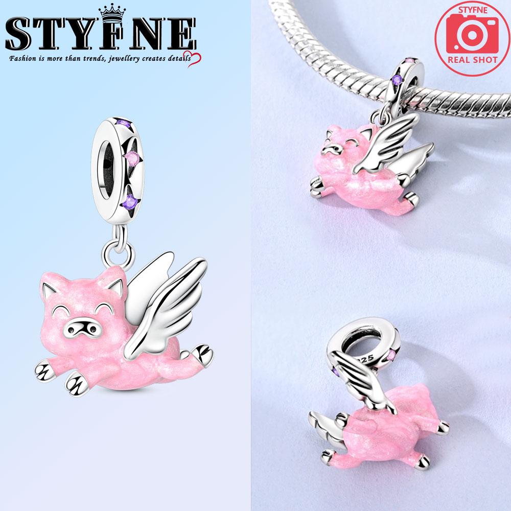 Charms Copper Red Dragon Treasure Heart Rose Panda Cat Pink Pig Beads Pendant Fit Original Bracelet Diy Jewelry