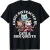 Gatti Side Quest Tavolo Distratto Divertente Uomini Donne Papà T-Shirt