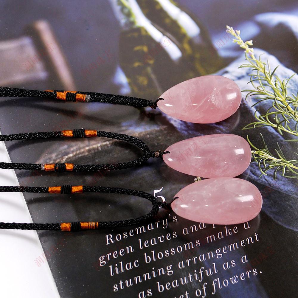 Natural Pink Crystal Necklace Jewelry 