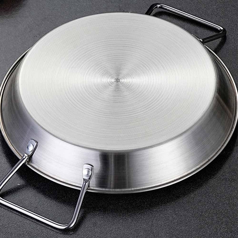 Nonstick Surface Frying Pan Flat Bottom Stainless Steel Pan Heavy Duty Snack Plate  Home Kitchen