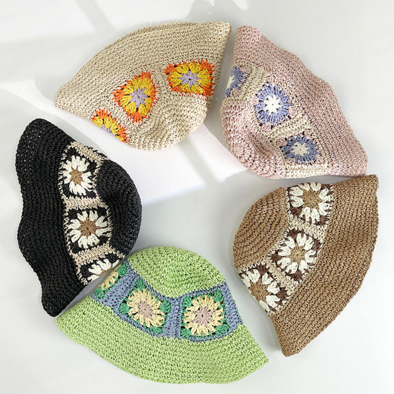 Летняя шляпа Areli Летний отпуск Женская панама Цветок black