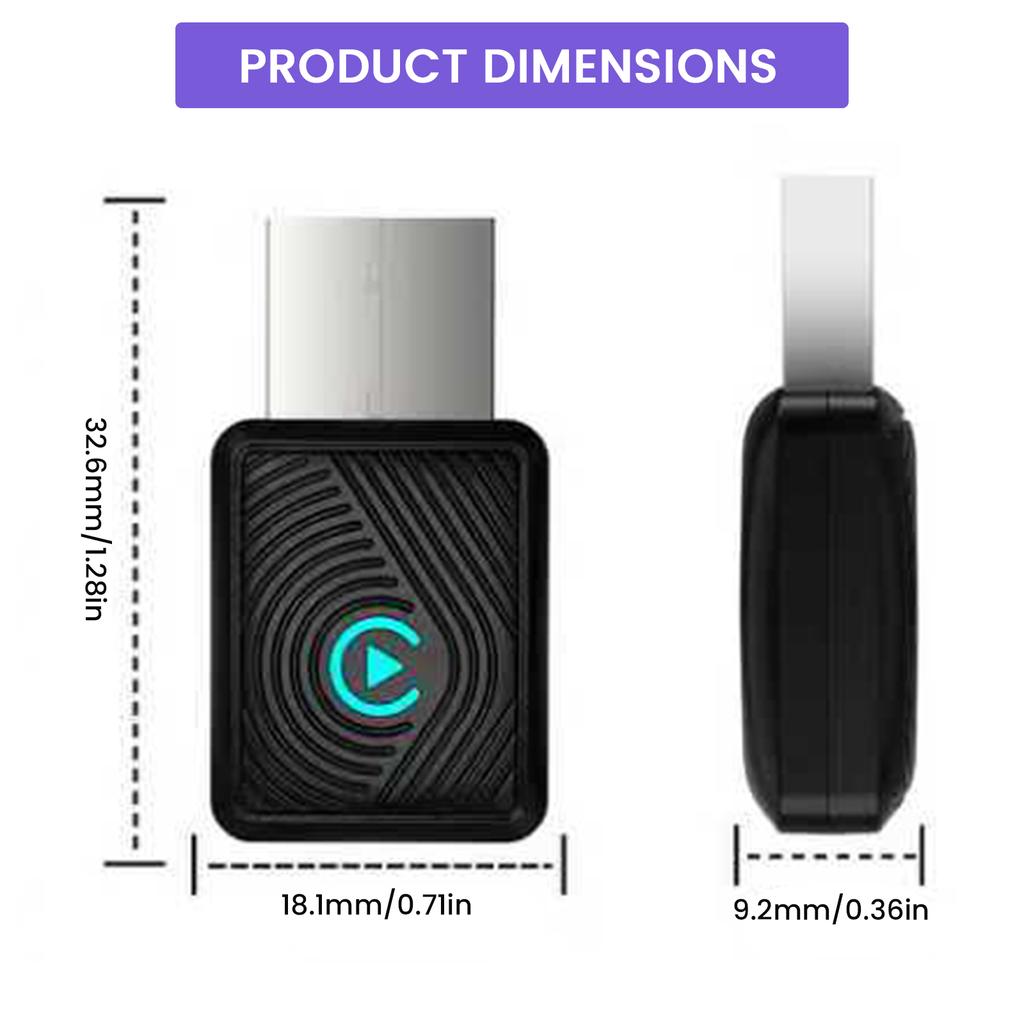 BT 5.3 2-in-1 Wireless CarPlay Android Auto Adapter Converts Wired To Wireless Wireless CarPlay Adapter for Universal phone