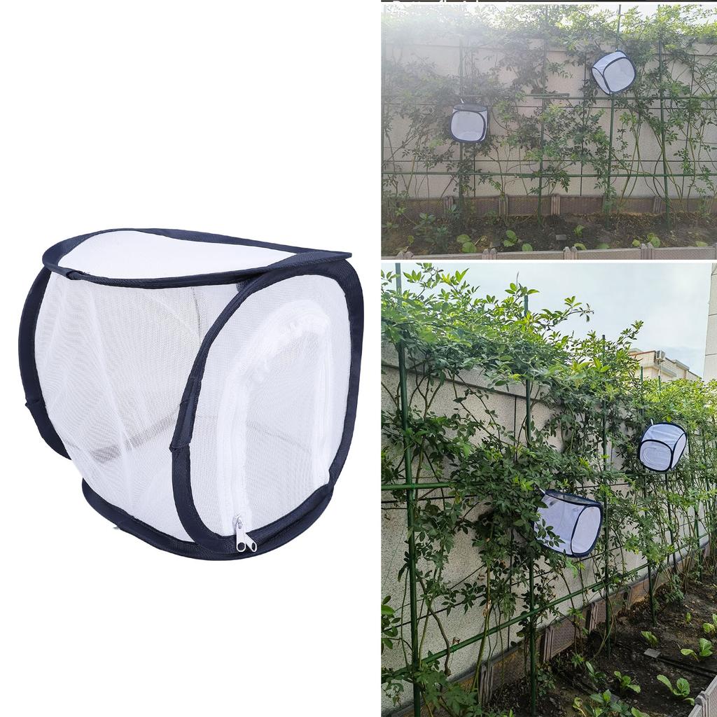 Butterfly Habitat Cage Zipper Opening Door Breathable Foldable Portable Outdoor Butterfly Mesh Cage 