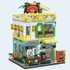 City Street View Modular Mall Supermarket Corner Convenience Store Retro Flower House MOC Architecture Building Blocks for Gifts