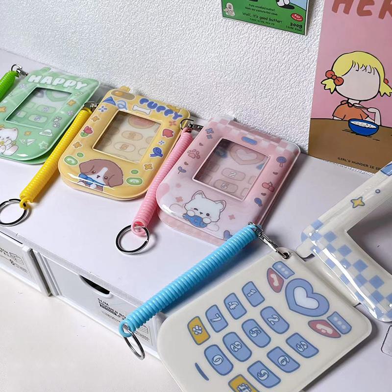 1 Piece Cute Protective Cover Flip Phone Model 3 Inch Small Card Cover Campus Card Storage Card Cover