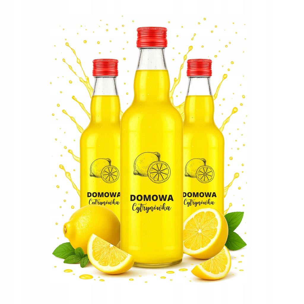 MONOPOL Bottle 500ml with LEMON PRINT, 0.5l Glass Bottles for Vodka