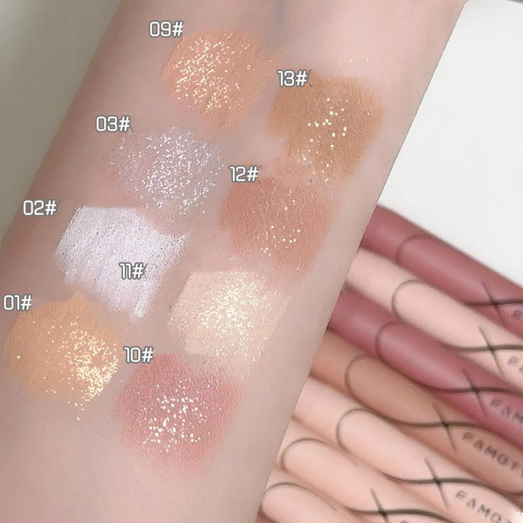 Pärlögonskuggspenna Liggande Silkesmask Highlighterpenna Matt Ögonmakeup Pärlhögblank Uppljusande Glittrig Ögonskuggspenna