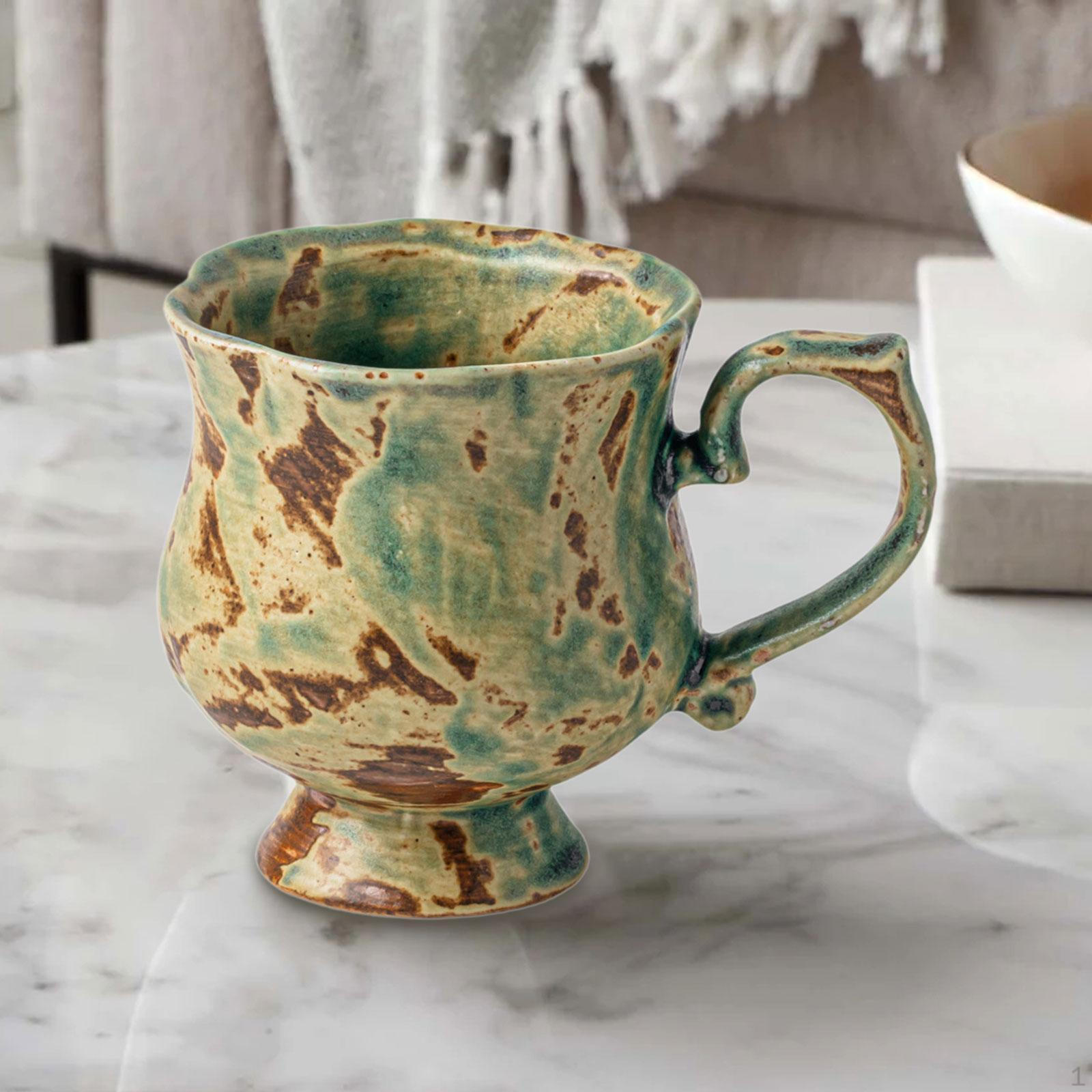 

Керамическая кофейная кружка, чашка с большой ручкой, креативная, для дома или работы, декоративная настольная, в деревенском стиле
