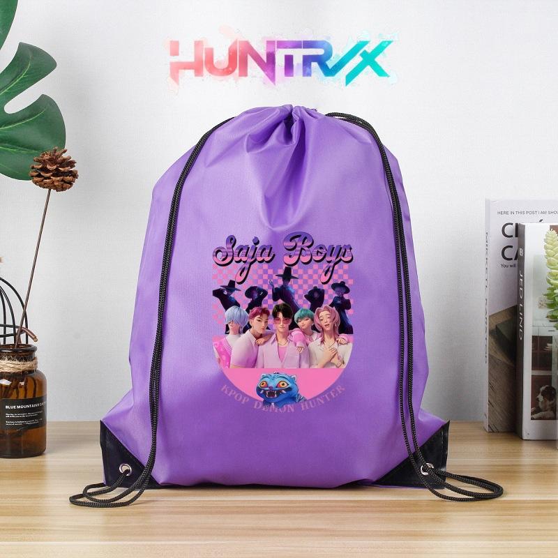 Huntress Girls Cosplay Drawstring Backpack Lightweight Polyester String Bag for Marathon Sports Events Gym Travel