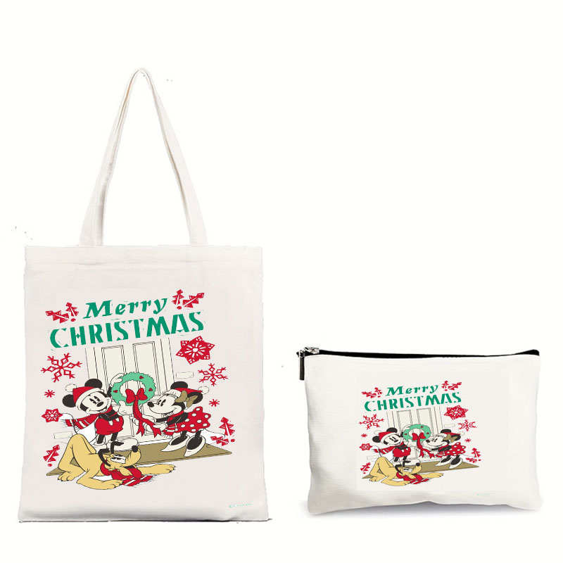 

Веселый рождественский замок Микки и Минни Сумка хозяйственная сумка сумки женские сумки через плечо