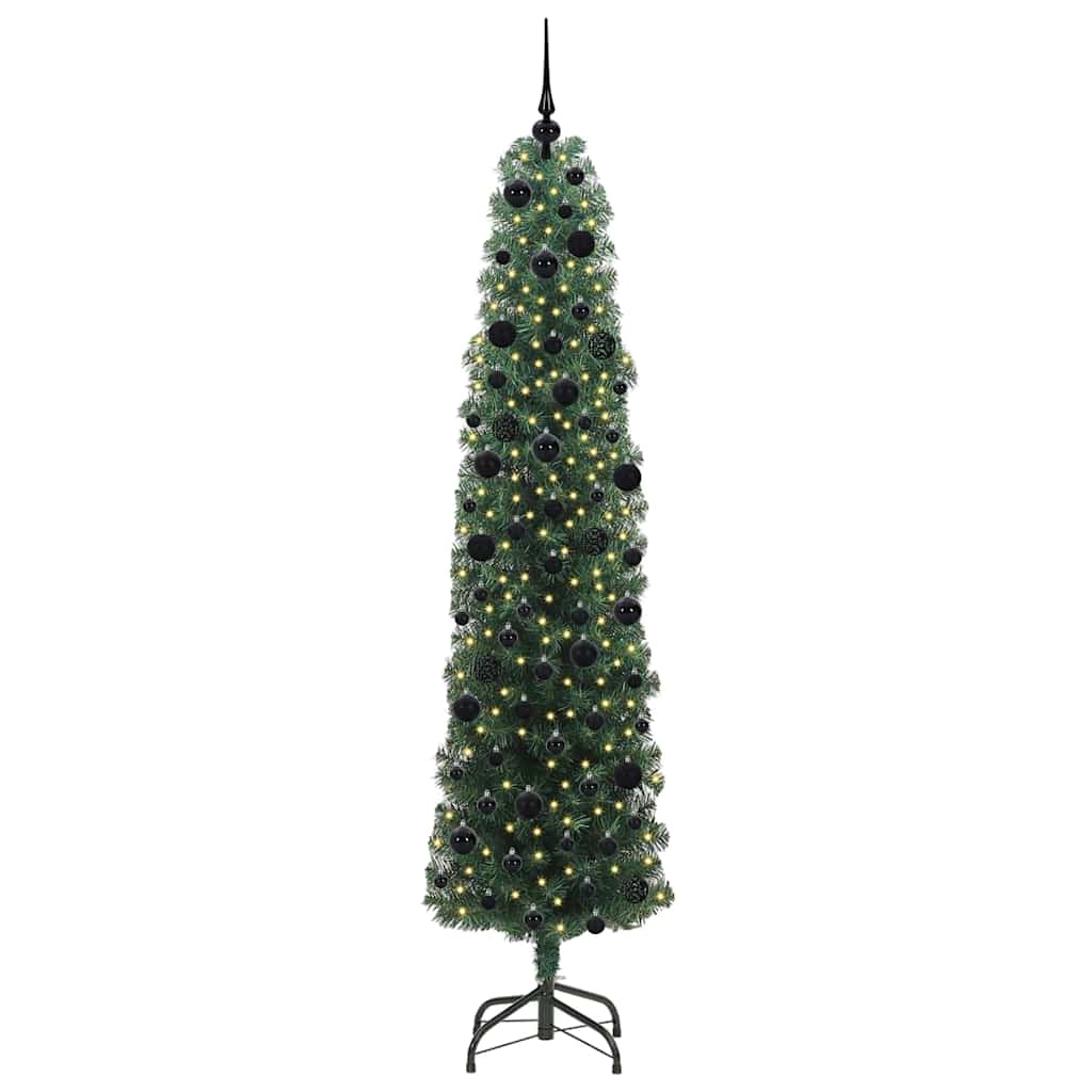 Artificial Christmas Tree with 300 LEDs and Stand Green 240 cm