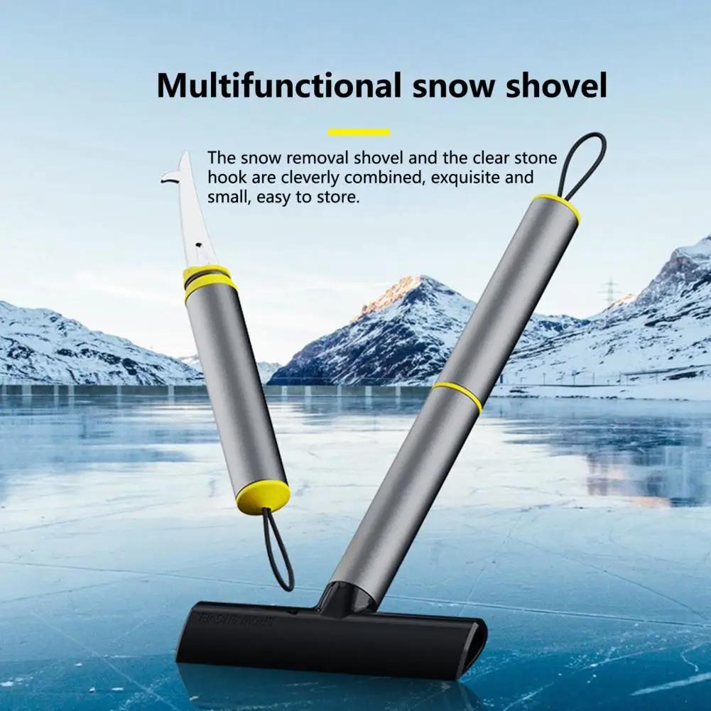 

9718 TPU+Aluminum Alloy 2-in-1 Car Window Double-sided Snow Removal Shovel Tire Gravel Cleaning Tool Type A