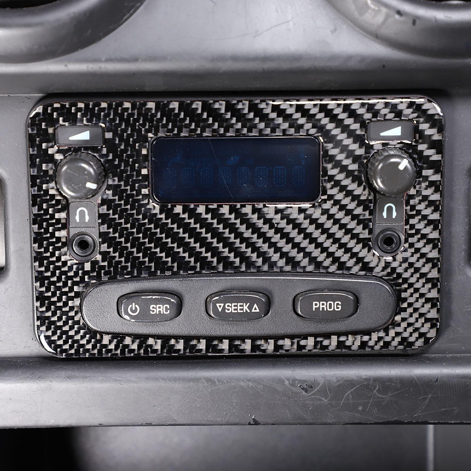 Carbon Fiber Interior Radio Console Cover Trim Sticker For Hummer H2 2003-09